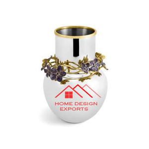 2025 Vase en métal fait main de vente chaude en vase décoratif pour la maison fini argent mat - Product Image 4