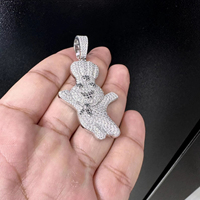 Colgantes y Dijes de Joyería Fina de Plata de Ley 925 Bañados en Oro con Diamantes de Moissanita, Estilo Hip Hop Iced Doughboy, Regalo de Cumpleaños