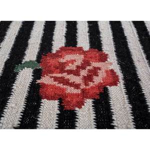 อัลฮัมบรา เกรย์&แบล็ค พรมขนสัตว์ทอลายเรียบ ลายดอกไม้ พรมปูพื้นทรงสี่เหลี่ยมผืนผ้าสำหรับบ้าน ห้องโถง หรือห้องนอน-ADWL-13236 - Product Image 3