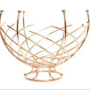 Panier à fruits et à pain en métal plaqué or, poli et résistant, fabriqué à la main, de créateur attrayant, le plus vendu - Product Image 2