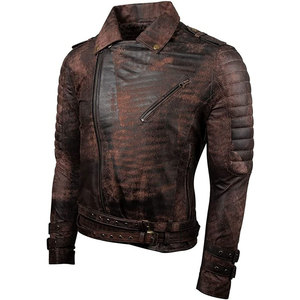 Men's Soft Touch <b>Brown</b> <b>Leather</b> <b>Jacket</b> Stand Collar Premium Quality Custom Colors Zipper Closure High Street Style Front Winter - Product Image 4