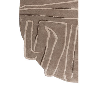 Alfombra de Lana y Viscosa con Diseño Abstracto Gris y Negro, Tejida a Mano, para Hogar y Exposiciones - Tnq-1124 - Product Image 4