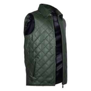 Chaleco de lana de invierno informal para hombre con accesorio transpirable duradero de cuero genuino OEM precio bajo al por mayor - Product Image 3