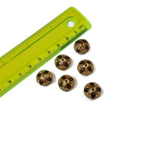 Cuentas de bola Meena de 13mm Color dorado | Cuentas espaciadoras Meenakari hechas a mano | Cuentas decorativas redondas chapadas en oro para la fabricación de joyas - Product Image 1