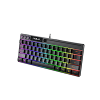 AULA F3061 RGB USB 2.0 Clavier de jeu mécanique filaire 64 touches TKL pour ordinateur portable/ordinateur portable/bureau