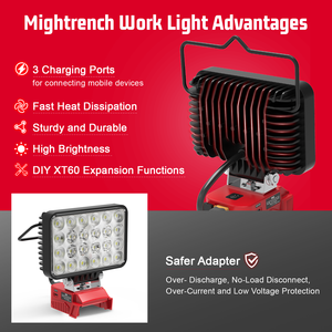 Китайская оптовая продажа: светодиодный рабочий фонарь, совместимый с аккумулятором Milwaukee 18V Li-ion, портативный фонарик, аварийный светильник, лампа для кемпинга - Product Image 4