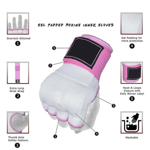 Gants d'entraînement de boxe avec logo personnalisé, mitaines intérieures en gel et enveloppes pour les arts martiaux et l'entraînement au travail manuel - Product Image 5