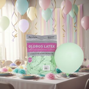 Palloncini in Lattice Party Love 30cm Verde Pastello 50 Pezzi per Confezione Decorazione - Product Image 3