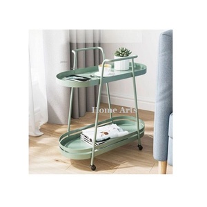 Chariot de service à dessert à 3 niveaux au design unique, design fantastique, couleur noire, chariot de service à collations en fer en Inde - Product Image 4