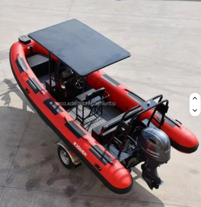 Bateau semi-rigide gonflable de luxe 22FT 620 en Hypalon PVC, robuste, en caoutchouc, pour la pêche en famille, à coque en V profond, en aluminium, modèle Orc-a, très demandé - Product Image 1