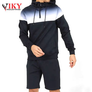 <b>men</b> pullover <b>hoodie</b> and shorts set Comfortable New Design Custom Logo <b>Zip</b> Collar Hoodies <b>Men's</b> Hoodies With Shorts Set - Product Image 6