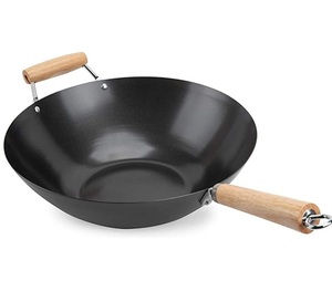 Ustensiles de cuisine Poêle à frire plate en acier inoxydable Poêle Wok antiadhésive écologique et non toxique avec poignée pour rester au frais - Product Image 1