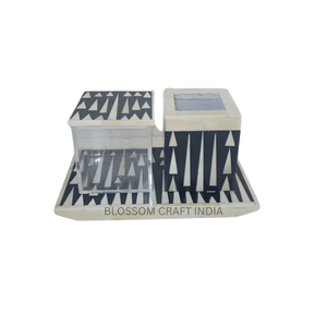 Ensemble de plateaux en bois Mdf fabriqué à la main de qualité supérieure incrustation de nacre incrustation d'os brûleur d'encens Bakhoor Mabkhara plateaux de service à domicile - Product Image 3