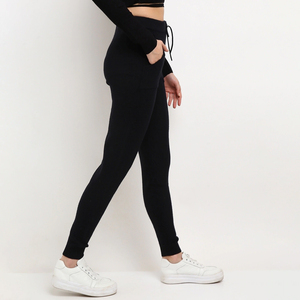 Joggers de fitness respirants pour femmes avec poches Logo personnalisé vente en gros pantalons de survêtement avant plat taille moyenne pour le yoga entraînement course à pied - Product Image 3