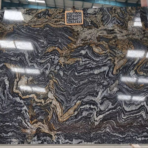 Pierre naturelle de granit d'or de titane de conception moderne dans les formes polies de tuile et de grande dalle - Product Image 1