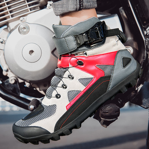 Chaussures de course en cuir pour moto professionnelles, respirantes, de haute qualité, logo personnalisé, bottes de course tendance, prix bas - Product Image 1