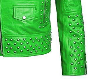 Chaqueta de Cuero Genuino Personalizada, Ecológica, Impermeable, Estilo Formal de Primavera, Estilo Urbano, Color Verde, Hecha a Mano para Hombre - Product Image 4
