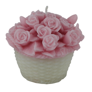 Bougie parfumée en forme de bouquet de fleurs |   Bougie artisanale en forme de panier de roses pour la décoration de la maison, les cadeaux et l'aromathérapie - Product Image 1