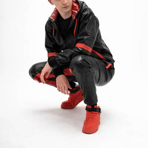 Nouvelle conception tendance, créez votre propre logo, survêtement d'hiver pour homme, respirant, 100% coton, fermeture éclair, costume en cuir de haute qualité, 8 ensembles MOQ - Product Image 1