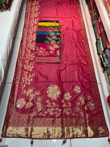 Élégant Designer Dola Silk Sarees Imprimés uniques Broderie délicate Style moderne pour les fêtes Événements festifs Distribution en gros - Product Image 5