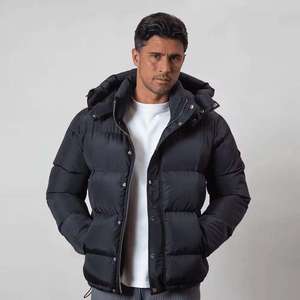 Chaqueta Acolchada de Lona Larga y Delgada para Hombre, de Alta Calidad, Personalizada, 100% Poliéster, Diseño Acolchado, con Capucha, para Invierno - Product Image 4