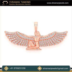 จี้เพชรธรรมชาติสุดอินเทรนด์ที่สง่างาม925เงินชุบทองเทวทูติผู้พิทักษ์สวรรค์ตามสั่งเครื่องประดับเงิน925 - Product Image 4