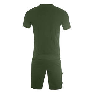 กางเกงขาสั้นผู้ชายชุดฤดูร้อนสวมใส่ชุดวิ่งจ๊อกกิ้งผู้ชายแขนสั้นกับกางเกงขาสั้นผ้าฝ้ายผู้ชายชุดฤดูร้อน - Product Image 3