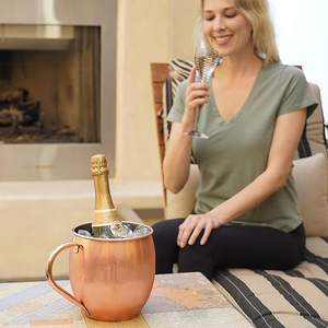 Taza Redonda de Cobre Puro Ecológica de Gran Capacidad con Tratamiento Antideslustre para una Bebida Cómoda a un Precio de la India - Product Image 1