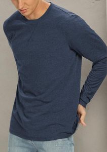 Camisetas azules de manga larga B2B para hombre de calidad superior Jersey de algodón y poliéster de secado rápido y ajuste elegante para adultos - Product Image 5