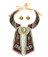 Collier de mode de créateur de perles de verre de style vintage le plus vendu broderie colorée à la main pour la fête 'Pretty Girl My Style'