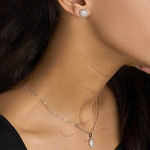 Conjunto de Collar y Aretes con Cuentas Pequeñas de Forma Tradicional, Estilo Creativo y Elegante para la Moda - Product Image 1