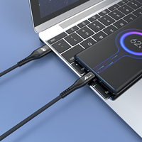 Câble USB 3.0 vers Type-C à charge rapide 3A, 2 m, CB-285-M, compatible avec Android IOS, couleur noire, pour téléphone portable