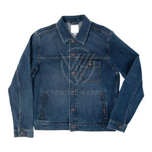 Fabrication en usine nouveauté à manches longues hommes jean veste support avant écologique respirant 100% coton personnalisé - Product Image 3