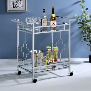 Luxury Handmade Ceramic Bar Serving <b>Trolley</b> Premium Modern Eco-Friendly American Style <b>Drinks</b> Organizer Cart Plated Zahid - Product Image 2