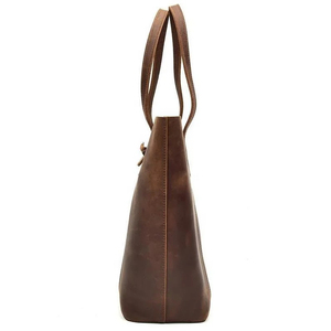 Sac fourre-tout vintage en cuir véritable, couleur unie, fermeture à fermoir, toutes saisons, usage quotidien, sac à main pour femme - Product Image 2