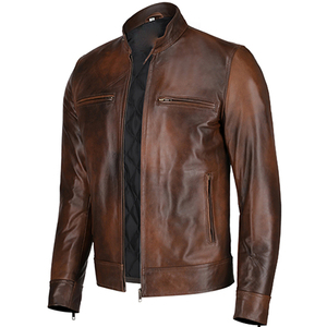 Veste en cuir OEM bon marché pour hommes, veste confortable, respirante, élégante pour hommes avec logo/taille personnalisés - Product Image 1