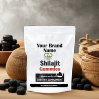 Gummies de Shilajit Pur de l'Himalaya ODM OEM, 45 unités, Riches en Acide Fulvique, Complément Herbal Naturel pour l'Énergie et la Vigueur des Adultes