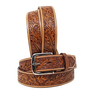 Sangle de Cowboy sur mesure, meilleure vente, ceinture occidentale en cuir de vache avec motif Floral à main, Design au meilleur prix, vente en gros - Product Image 4