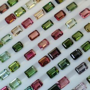 Vente en gros 7x5mm de tourmaline naturelle taille émeraude pierres précieuses en vrac pierres à facettes polies et prêtes à l'emploi - Product Image 4