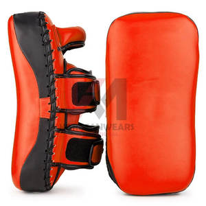 Wholesale Best Quality Cowhide Leather Customized Muay Thai Pads Curved Boxing Hand Pads Kicking Pads Durable Training <b>Equipment</b> - Product Image 6