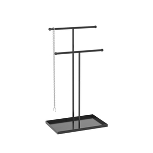 Expositor de Joyería de Metal Blanco con Base de Mármol y Gancho Ondulado para Collares y Pendientes, Soporte para Joyas en Oferta - Product Image 4