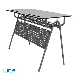 Bureau d'école moderne ergonomique en métal pour 2 personnes, idéal pour les salles de classe et les ateliers - Product Image 1
