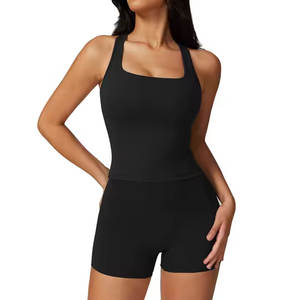 Conjunto de 2 piezas de ropa deportiva personalizada para mujer, gimnasio, deportes, Fitness, camisetas sin mangas, mallas de Yoga, conjuntos de entrenamiento físico para mujer - Product Image 2