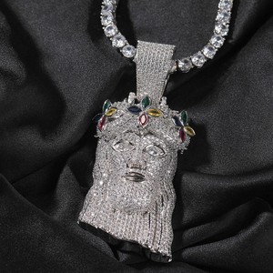 เครื่องประดับฮิปฮอปทองคำขาว18K 925เงินสเตอร์ลิง IGI ได้รับการรับรอง VVS Moissanite จี้เพชรที่กำหนดเองได้สำหรับผู้ชาย - Product Image 2