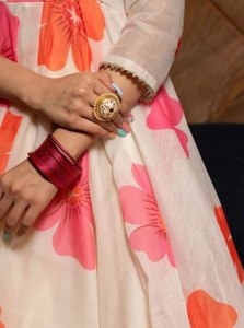 Ra mắt thiết kế mới lễ hội mặc anarkali váy vải georgette với công việc in hoa trắng - Product Image 6