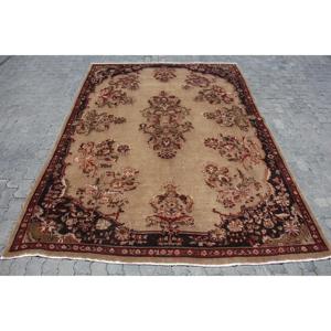 Tapis turc surdimensionné 7,6x10,4 pi (231x318 cm), tapis uni brun vintage - Product Image 1