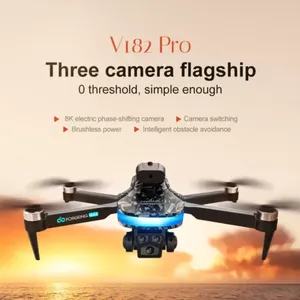Dron cuadricóptero plegable avanzado para principiantes V182 con cámara dual HD 8K Fly 18 "Erthg Drone para flotar - Product Image 1