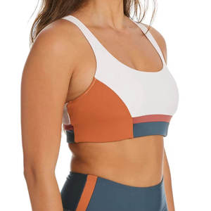 Ensemble soutien-gorge de sport et leggings pour femmes, taille élastique personnalisée, vêtements de yoga fitness, motif uni, grande taille, logo avant - Product Image 3