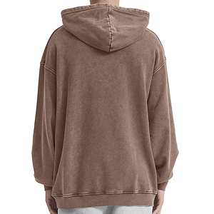 Sweat-shirt à capuche en coton oversize pour hommes de haute qualité, sweat-shirt à capuche basique grande taille mélangé pour garçons jaune uni - Product Image 3