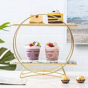 Charmant support à cupcakes en métal doré avec look luxueux pour l'anniversaire et la douche nuptiale. - Product Image 3